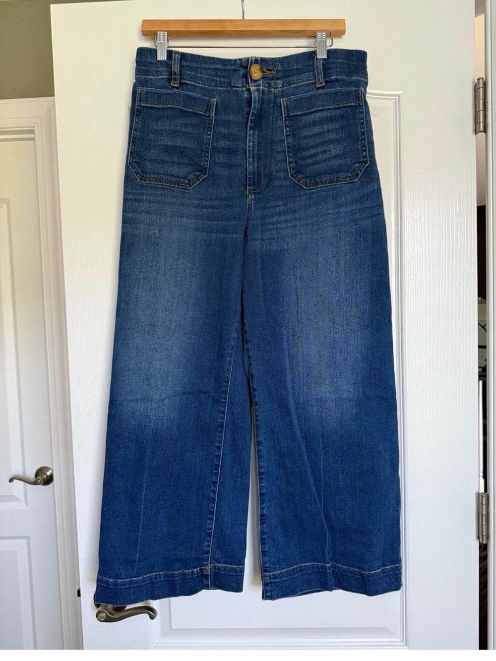 Maeve Anthropologie The Colette Wide Leg Cropped Jeans 31